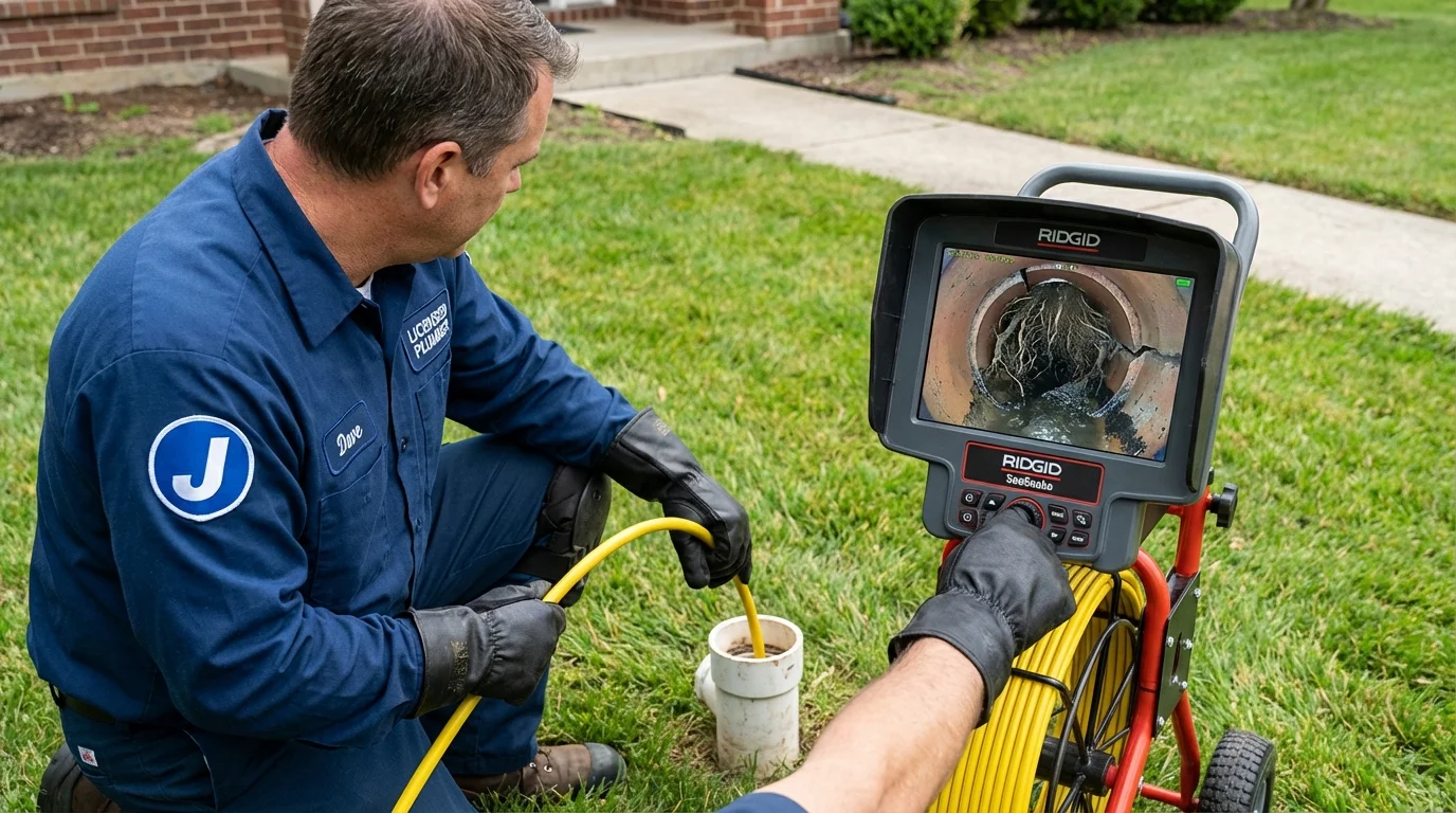 Sewer camera inspection being performed by Johns Plumbing LLC in Carl Junction