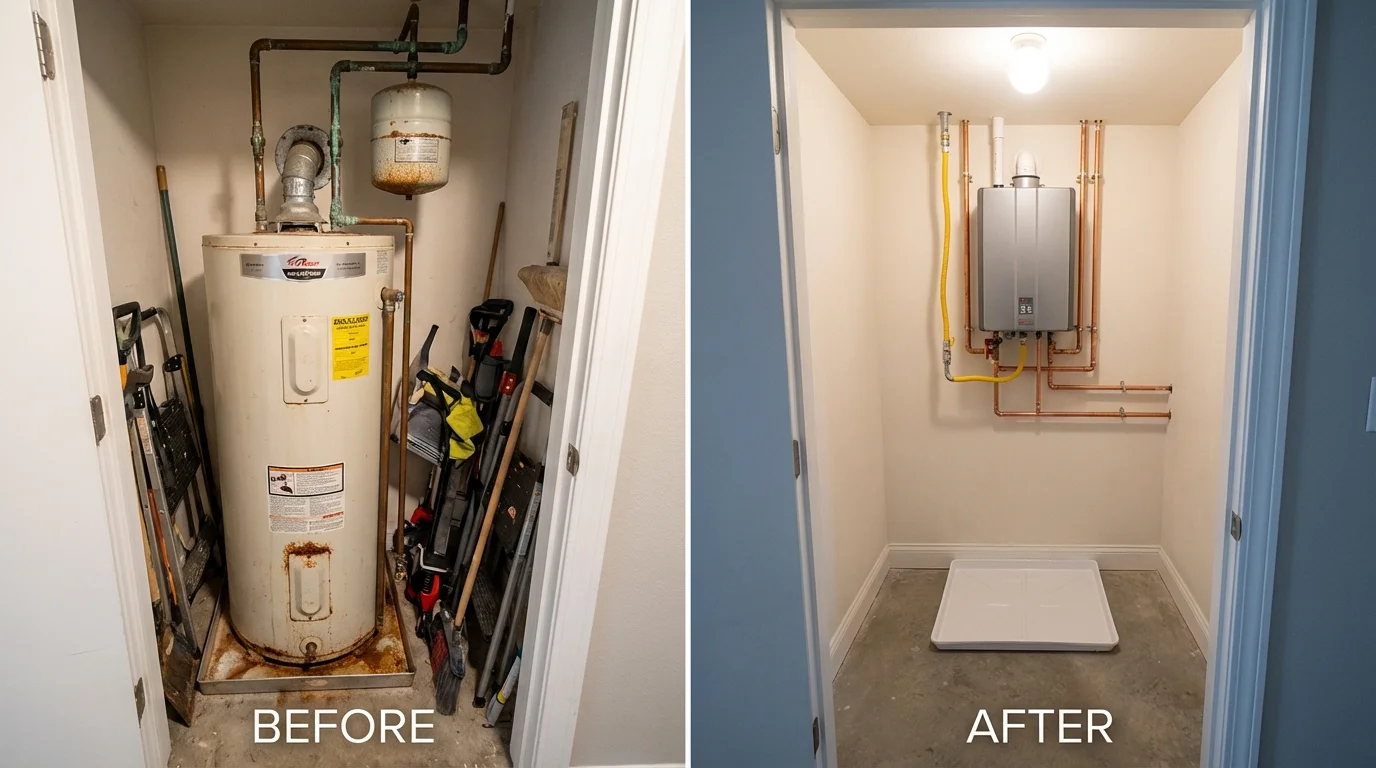 Tank water heater versus wall-mounted tankless unit comparison for Carl Junction, MO homeowners